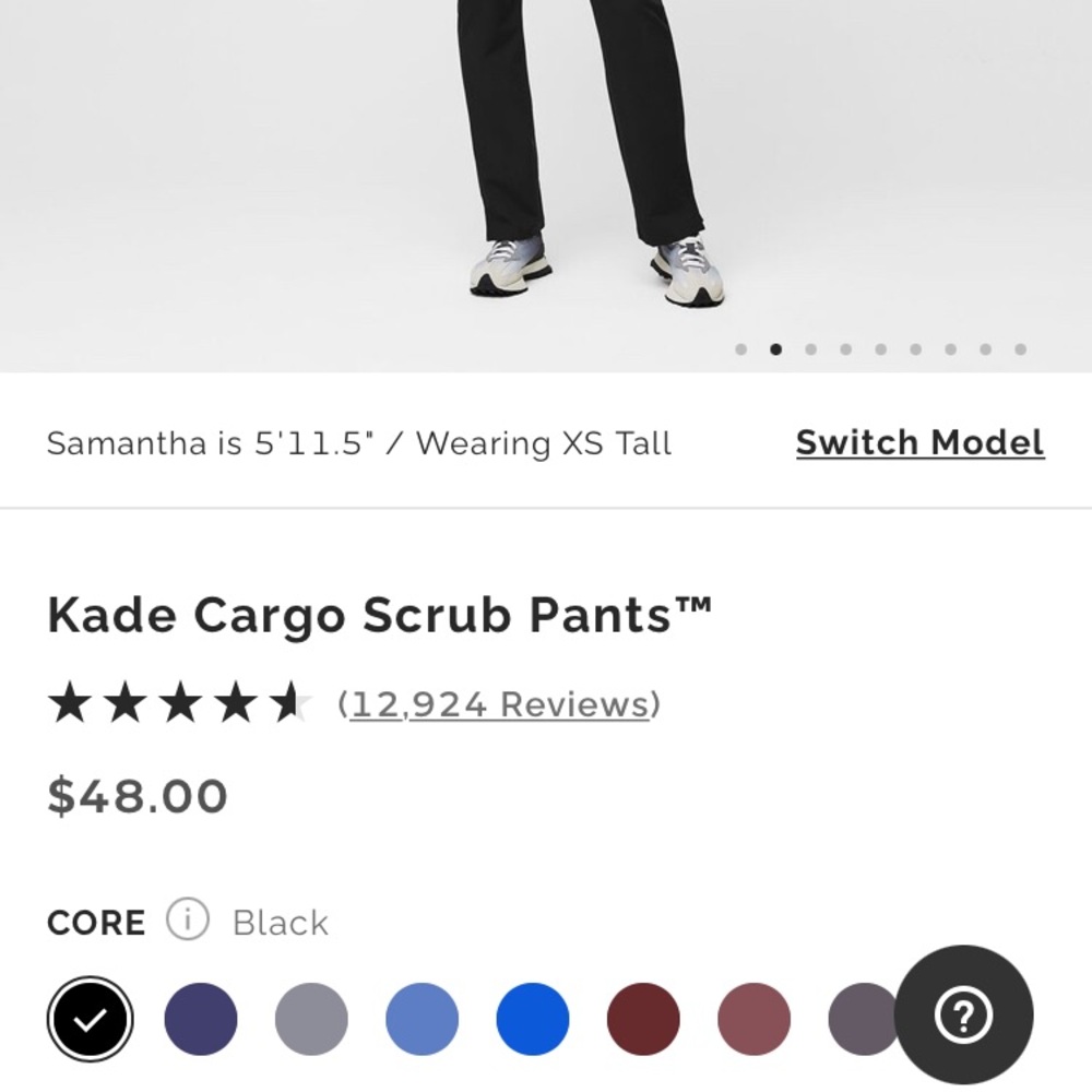 Figs scrub Kade cargo pants black